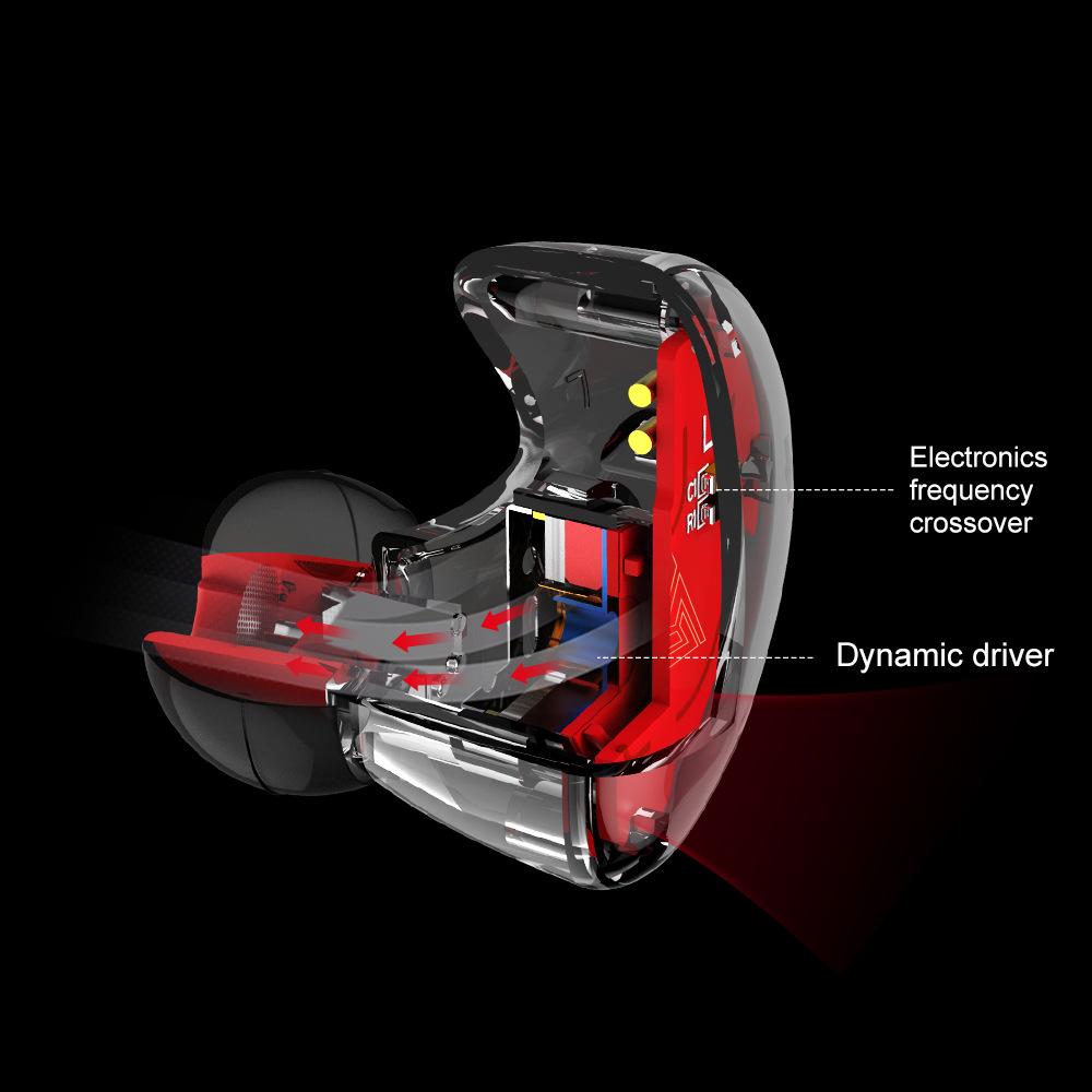 QKZ VK5 Flagship Headset In -ear Headphones 4 Unit Dynamic Bass Mobile Phone Line Control Metal Headset Earplug