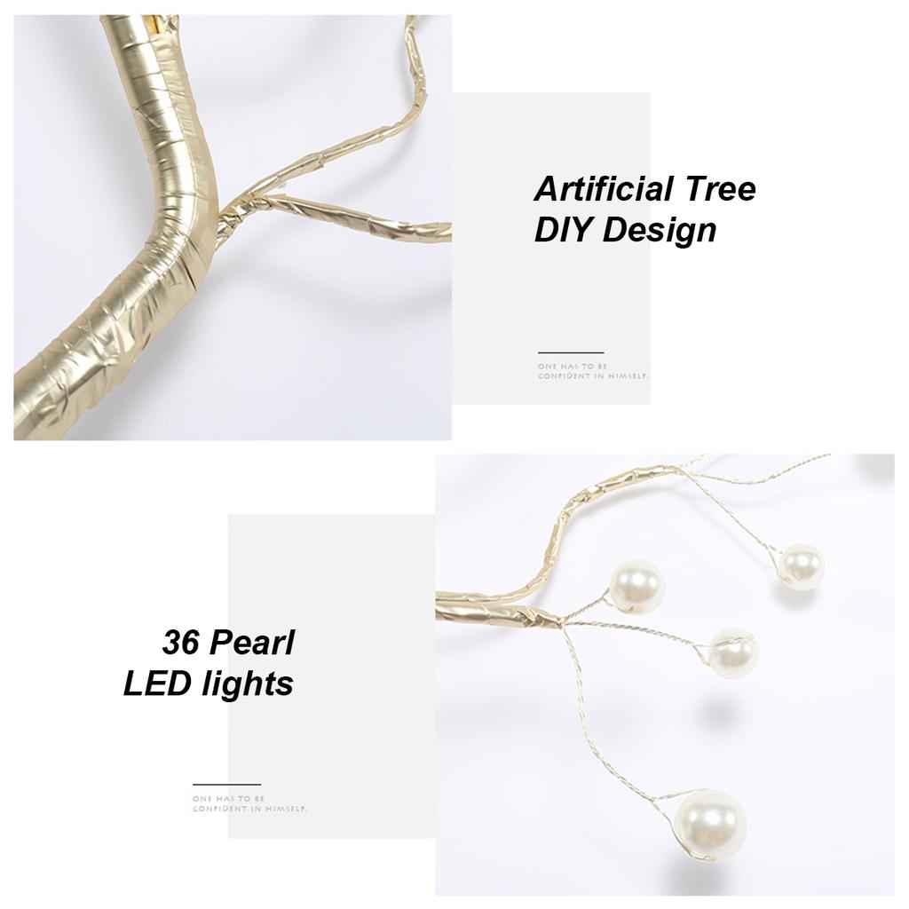 36/72/108 Светодиодная лампа-бонсай, настольная USB-лампа для комнаты, ночник с 8 режимами, проволочная лампа для спальни, настольная лампа, ночник с переключателем, рождественские DIY-огни