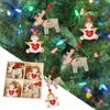 12 X Christmas Hanging Decorations Tree Pendants with Hole And Rope Wooden Cutouts for