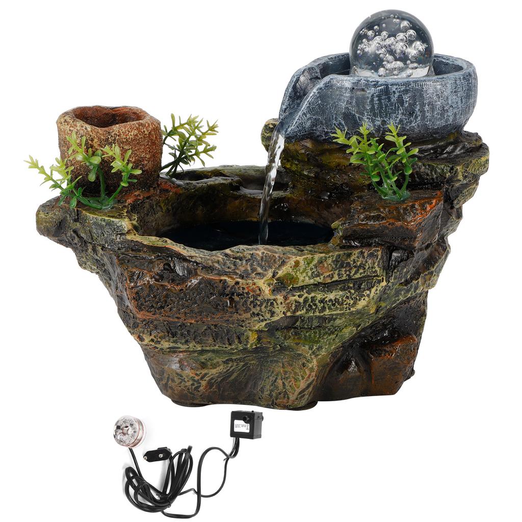 Светодиодный рокарий из смолы фонтан DIY растения микроландшафт горшечные суккуленты украшение дома