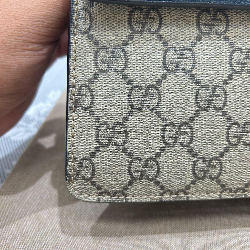 [Pre-Owned] Dionysus Tiger Head Buckle Logo Chain Canvas Leather Shoulder Crossbody Bag - Very Good #SQML6O