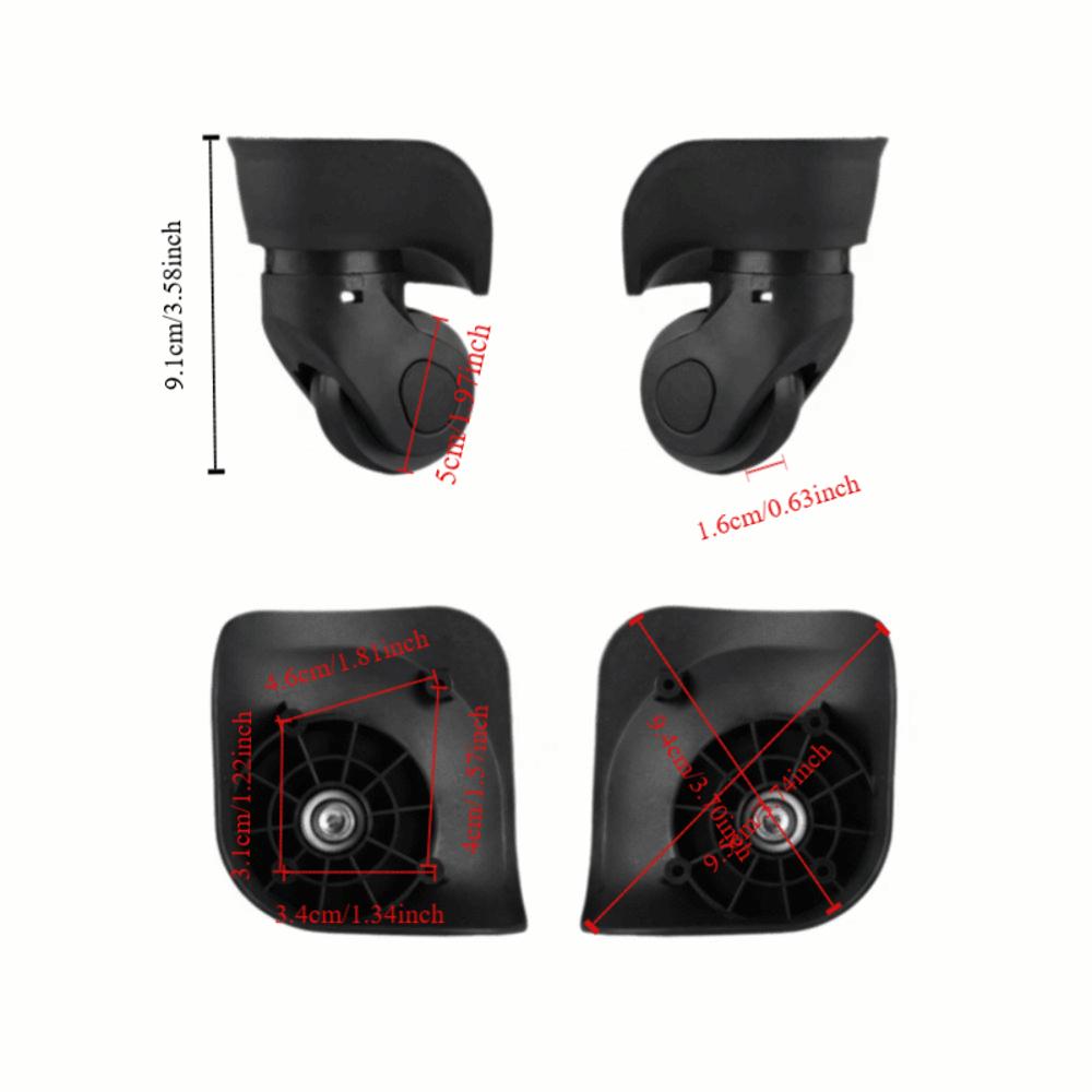1 пара ABS запасных колес для багажа, бесшумные поворотные на 360°, износостойкие колеса для чемодана, ремонтные колеса для багажа