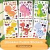 12Pcs Kids Make Set Your Own Dinosaur Stickers Stickers Cartoon Make-A-Face Toy DIY Educational School Reward