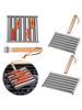 Hot Dog Roller Hot Dog Grill Roller Stainless Steel BBQ Hotdog Roller with Wooden Handle 5 Hot Dog Capacity Grill Accessories