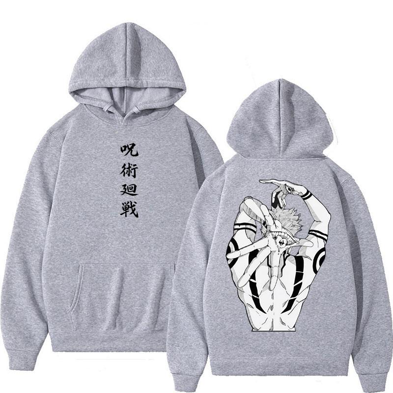 Anime Jujutsu Kaisen Sukuna Print Hoodies Harajuku Vintage Manga Men's Pullover Oversized  Casual Cosplay Hoody Sweatshirt