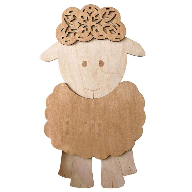 Wall Decors Nordic Cute Animal Wood Wall Hangings Decorations Ornament Decals for Childrens Room Bedroom Kindergartens