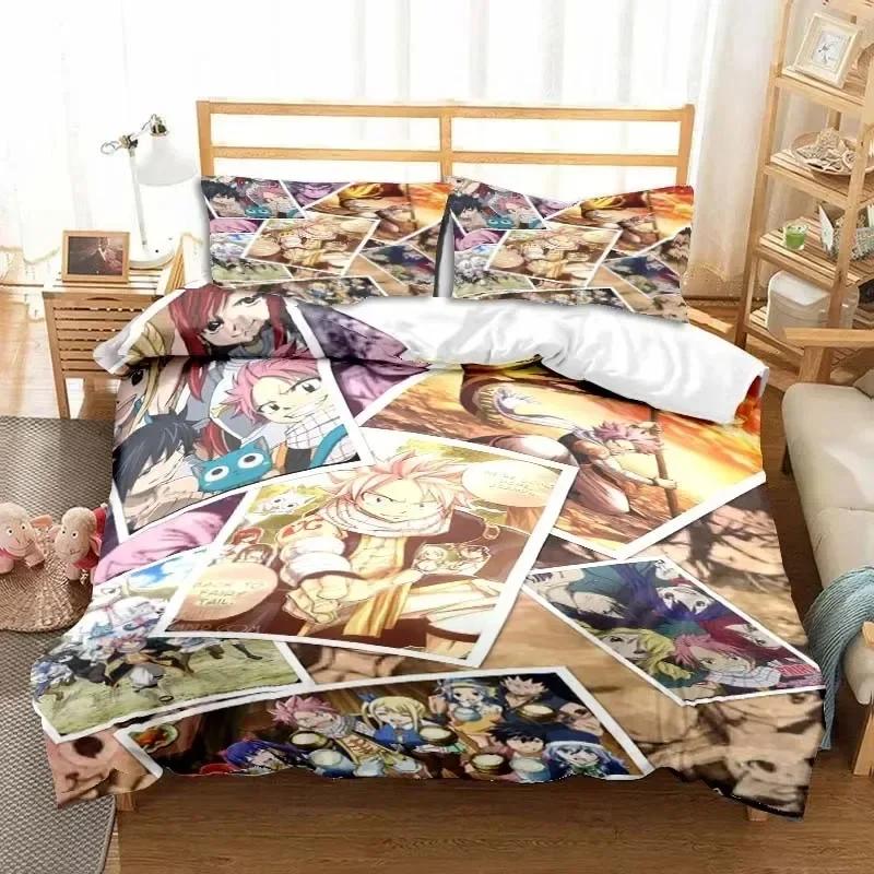 3D  Fairy Tail Bedding Set Bed Three-piece Set Duvet Cover Single Double Bed Queen Size Duvet Cover Set Adult Kid's Bedroom