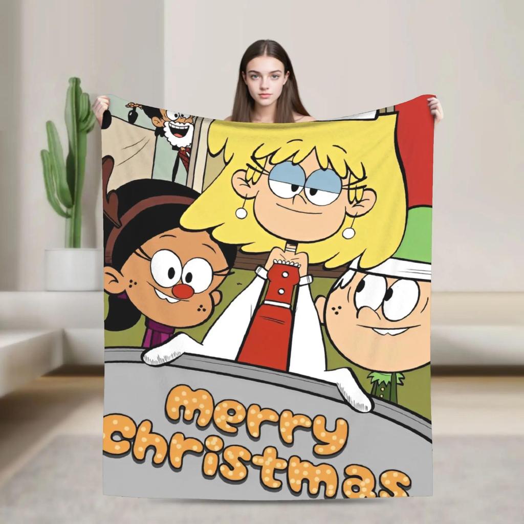LLoud Houses Family Cartoon Flannel Throw Blanket for Couch Sofa Bed Softized Quality Picnic Blanket