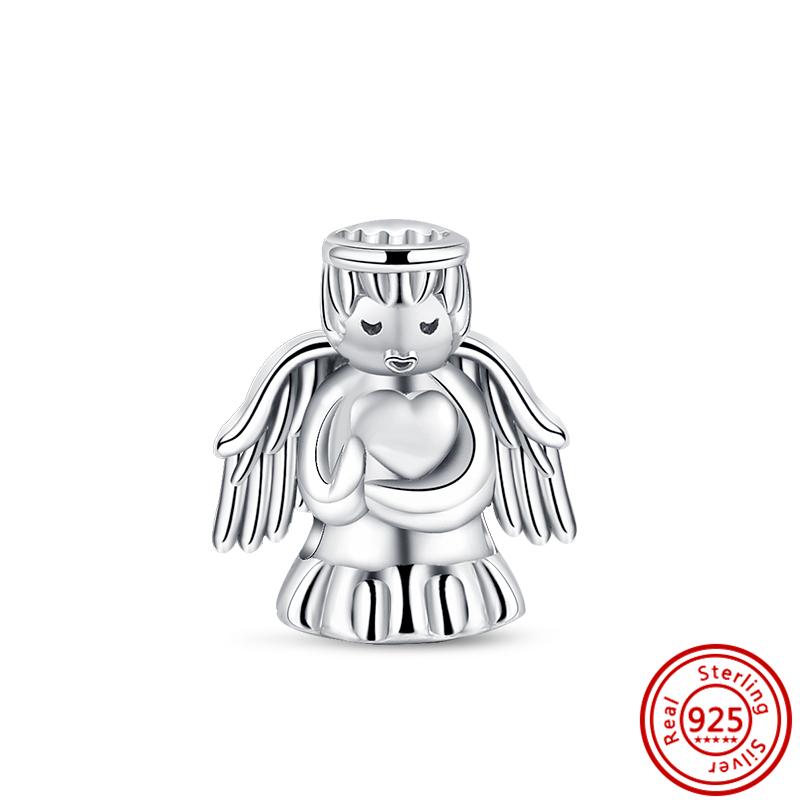 Angel Heart Wing Feather Balloon Pavé Newest Sale Beads Fit Original Charm Bracelet 925 Sterling Silver Jewelry