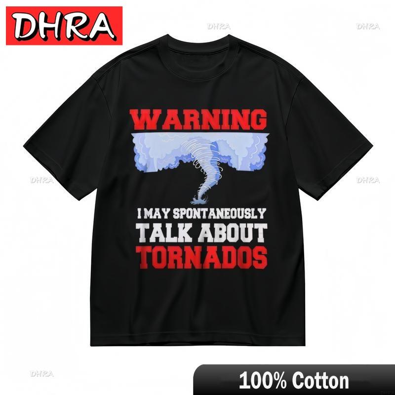 Womens Breathable Classic TShirt Tornado Talk Warning Graphic Cotton Tee Mujer Tops Swiss for Street Style TShirt Girlfriend