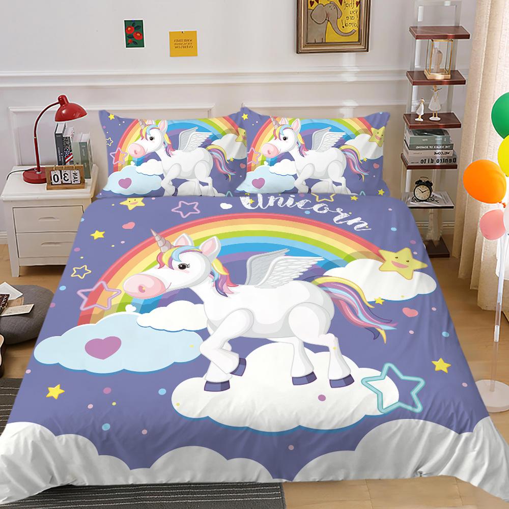 2023 Новый стильный комплект одеяла с подушкой для постельного белья, уникальный дизайн, домашний текстиль, пододеяльник с принтом единорога, комплект для девочек, один пододеяльник