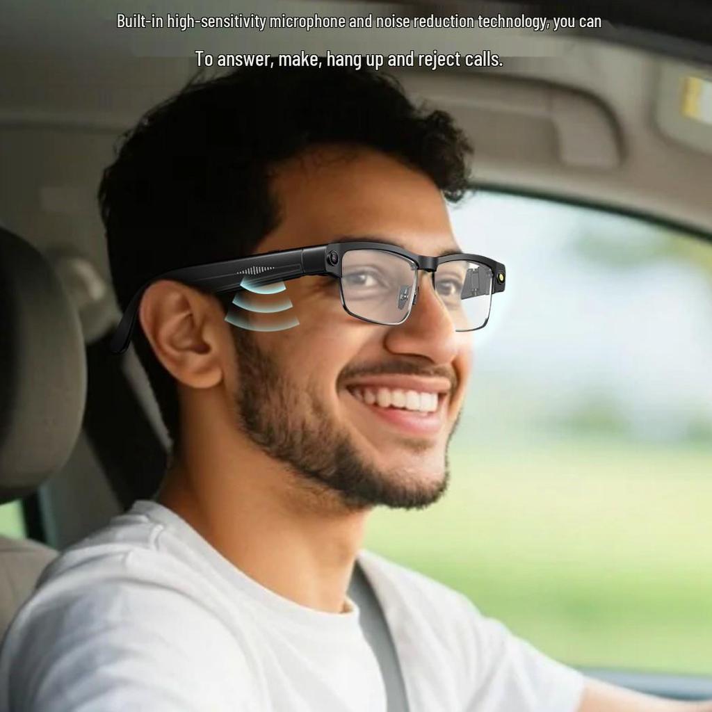 AI Smart Glasses: 8MP HD Camera, Bluetooth, Dual Microphone, Noise-Cancelling, Anti-Blue Light, Translation Feature