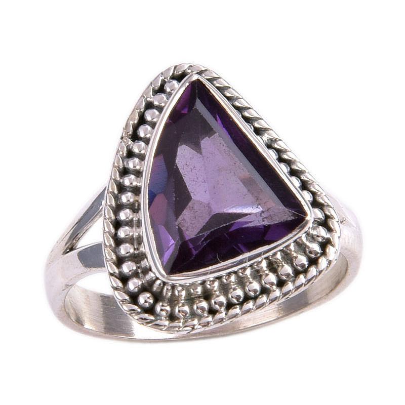 Ювелирное кольцо из чистого серебра 925 пробы с натуральным александритом, размер 7 l4U22