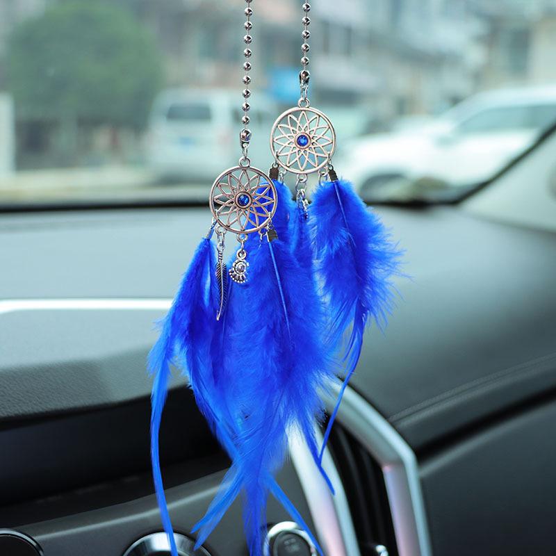 Dream Catcher Car Pendant Feather Mirror Pendant Home Decor Ornaments Car Interior Accessories Dream Catcher Feather Car Pendant