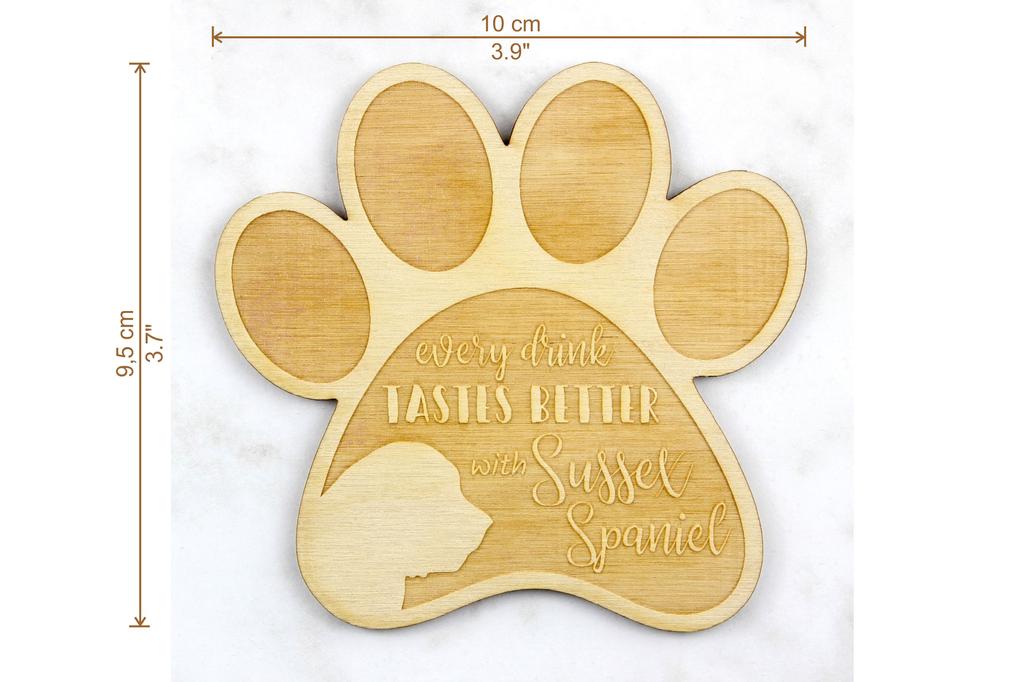 Sussex Spaniel – Mug coaster, engraved coaster with dog | Art-Dog