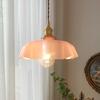 Retro French Cream Brass Pendant Lighting Restaurant Glass Retro Brass Pendant Light Bay Window Romantic Balcony Bedside Lamp