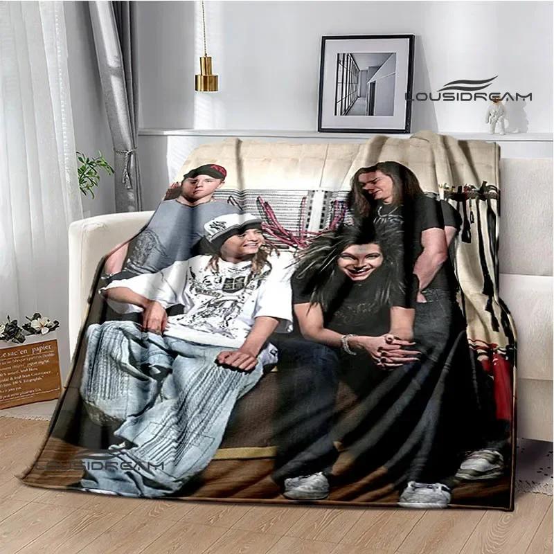 Одеяло с принтом группы Tokio Hotel Детское теплое одеяло Мягкое уютное одеяло из фланели Одеяло для дивана-кровати Дорожное одеяло Подарок на день рождения