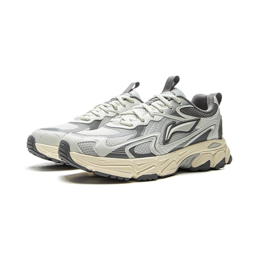 Li Ning Carefree V2 Амортизирующие Скользкие Устойчивые к истиранию Упругие Низкие Кроссовки для бега Мужские Серый ARXV007-1