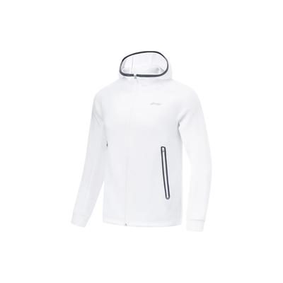 Li Ning Fitness Series однотонный спортивный кардиган с капюшоном, толстовка мужская, стандартная, белая AWDT439-5