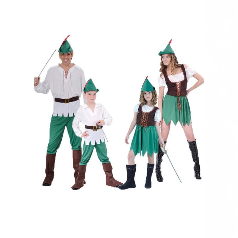 Хэллоуин Взрослый костюм Железный Дровосек из Волшебника страны Оз Костюм охотника эльфа Одежда для родителей и детей Макияж