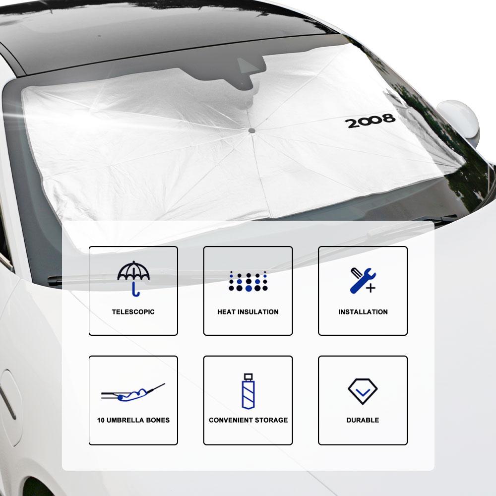 Для Peugeot 206 207 307 308 508 407 408 2008 5008 автомобильный зонтик на лобовом стекле козырьки авто плавный солнцезащитный козырек