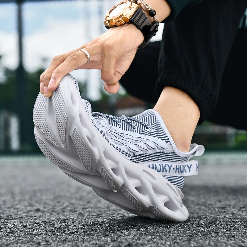 Мужская обувь Four Seasons plus Size, повседневная, мужская, с подошвой Blade, сетчатая, с рыбьей чешуей