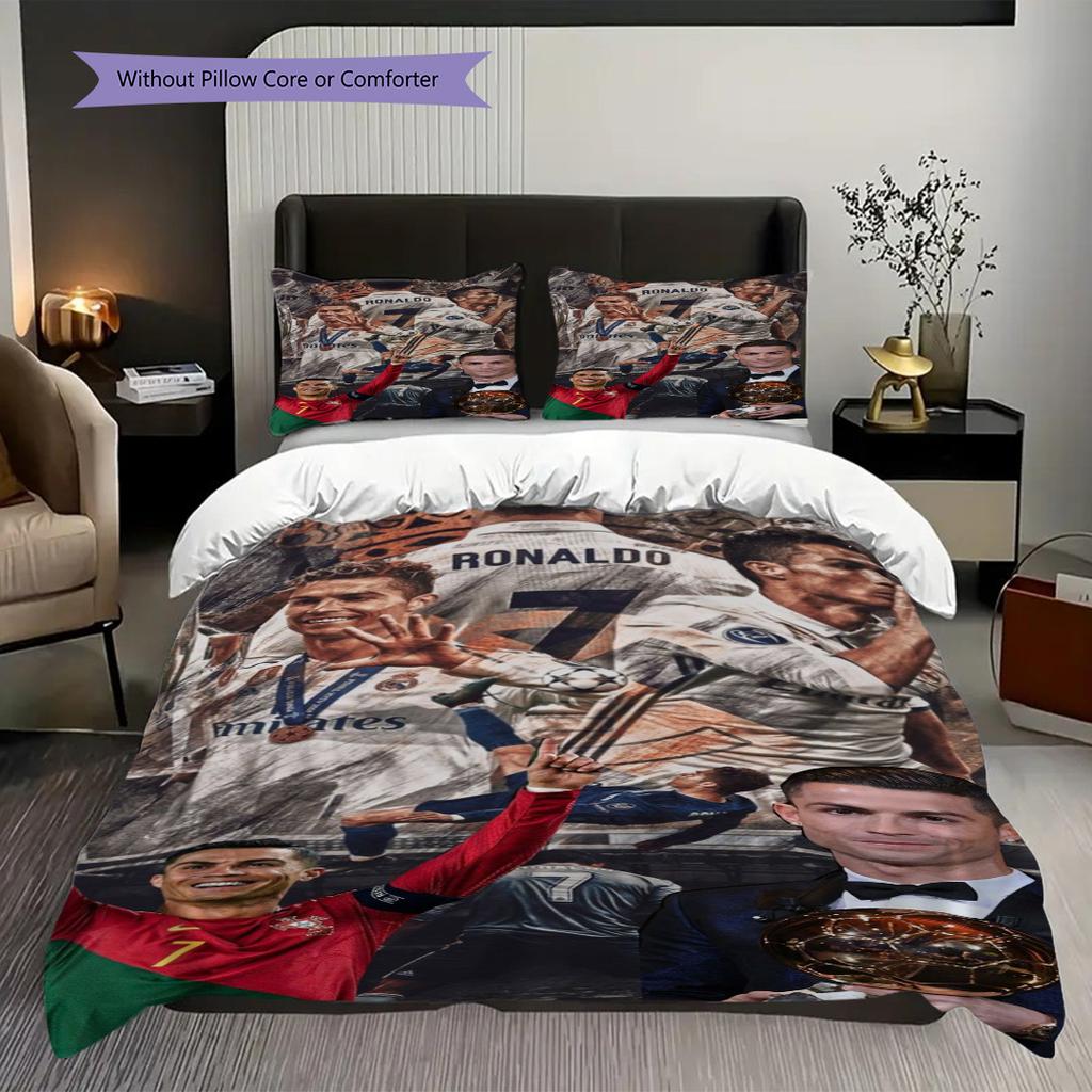 Portugal Cristiano Ronaldo Glory Moments Bedding 1 Duvet Cover 2 Pillowcase Without Core Without Core Bedding Set Soft And Comfortable