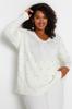 Women's Fashion New Plus Big Size Sweater Ecru Stone Embroidered Knitwear Sweater