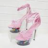 Mclubgirl Sexy Club Dancing Women's Shoes Peep Toe Women's Stiletto Heel Sandals Transparent Women's Lace Up Shoes LFD-190-B1