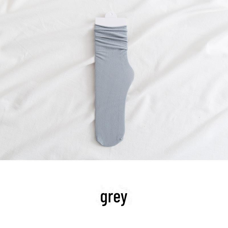 Женские тонкие носки в японском стиле с бархатным ворсом, весна-лето — модные однотонные, закручивающиеся носки средней длины для льда