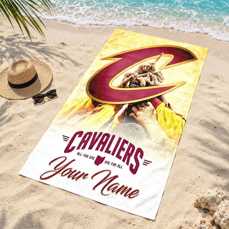 Cleveland Cavaliers Custom Name Beach towels also serve as bath towels summer essential a musthave for the outdoors the beach and the pool