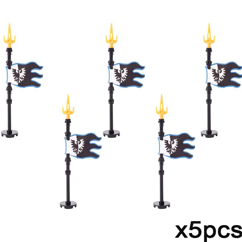 Набор строительных блоков MOC «Средневековый флаг и замок», фигурки, аксессуары, лев, орел, замок Древнего Рима, рыцарский плащ, игрушка-подарок.