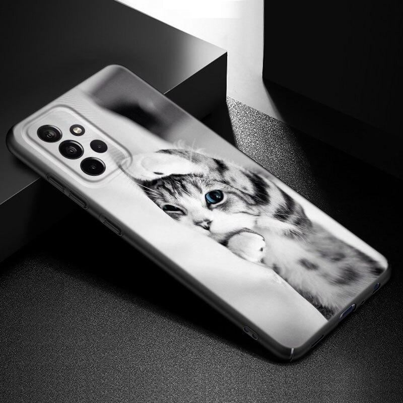 Милый кавайный чехол для телефона с котенком и кошкой для Samsung Galaxy A21 A30 A50 A52 S A13 A22 A32 A33 A53 A73 5G A11 A12 A31 A51 A70 A71 A72