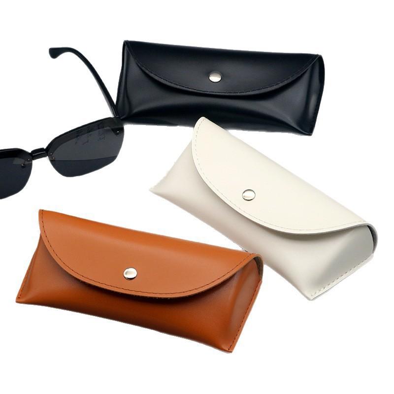 Premium PU Leather Flip Cover Eyewear Case Sunglasses Glasses Portable Travel Eye Protection Box With Stitched Detail