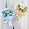 Cotton Knitted Flower With Lamp Artificial Flowers New Crochet Flower Bouquet  Graduation Gifts
