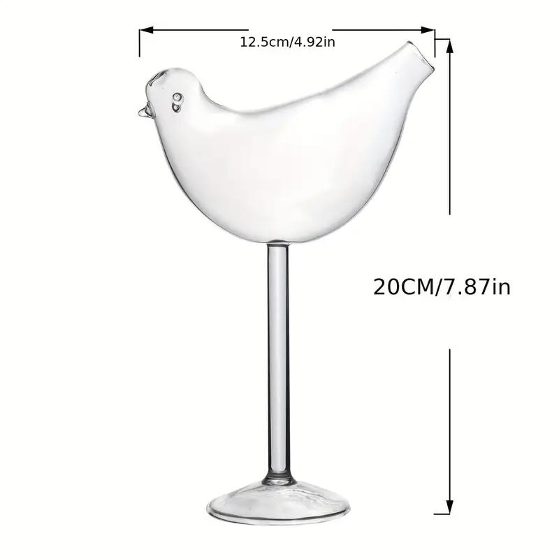 2pcs, 6.8oz Birdie Wine Glasses - Clear Glass Goblets for Bar, Pub, Club, Restaurant, Home Use - Creative Champagne Flutes for Summer Drinkware