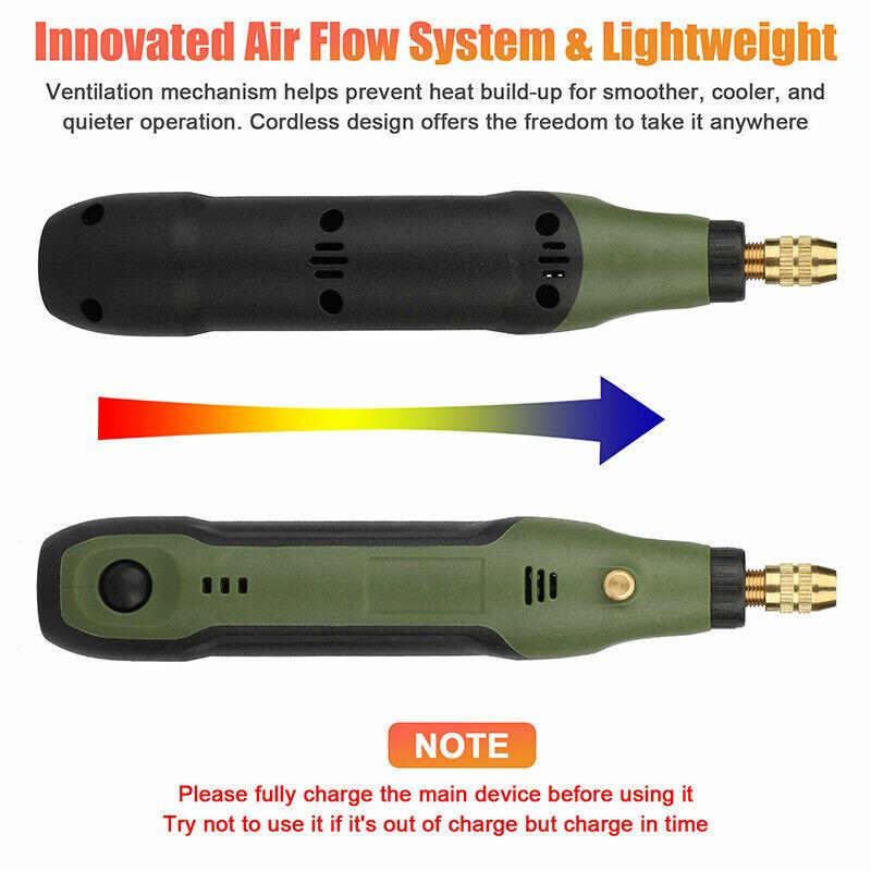 Mini Engraver Electric Cordless Mini Drill Grinder USB Charging Engraving Pen Kit with 33 Accessories