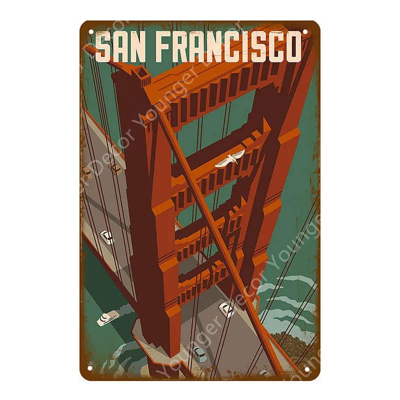 Туризм Металлические Знаки Путешествия Города Страна Тарелка Мексика Токио Постер Винтажная Табличка Сувениры Фестивальный Подарок Домашний Декор Комнаты YJ020