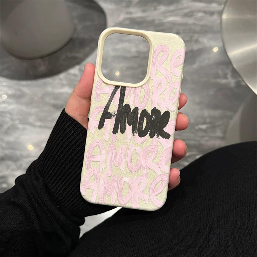 Ударопрочный Противоударный Чехол-Рисунок Amore Doodle для Samsung A54 A55 A56 S24 Ultra S25 Ultra S24 Fe A17 A26 Высококачественный Funda