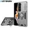 KEYSION Shockproof Armor Case for Infinix Hot 60i 4G Camera Protection Ring Stand Phone Back Cover for Infinix Hot 60 Pro+ 60 5G