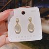 Sweet Opal Water Drop Irregular Round Oval Geometry Dangle Earring for Women Personality Simple Jewelry Christmas Gift
