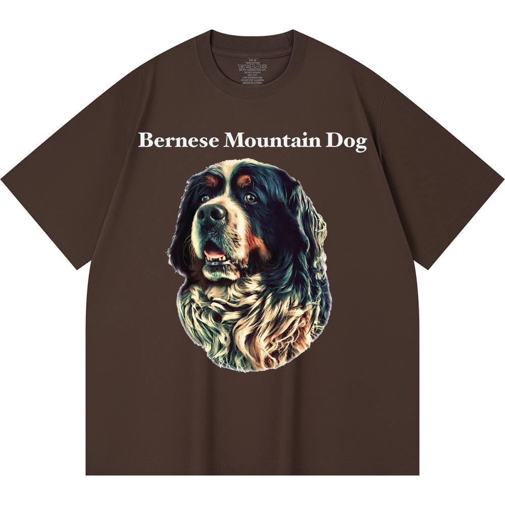 Футболка из 100% хлопка плотностью 230 г/м2 с принтом бернской горной собаки, забавная футболка из чесаного хлопка в стиле Харадзюку