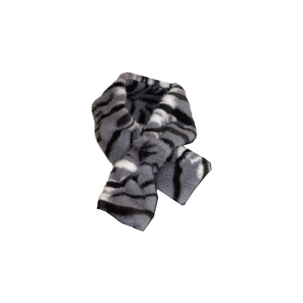 Soft Plush Scarf Windproof Cross Scarf Fashion Neck Wrap  Outdoor