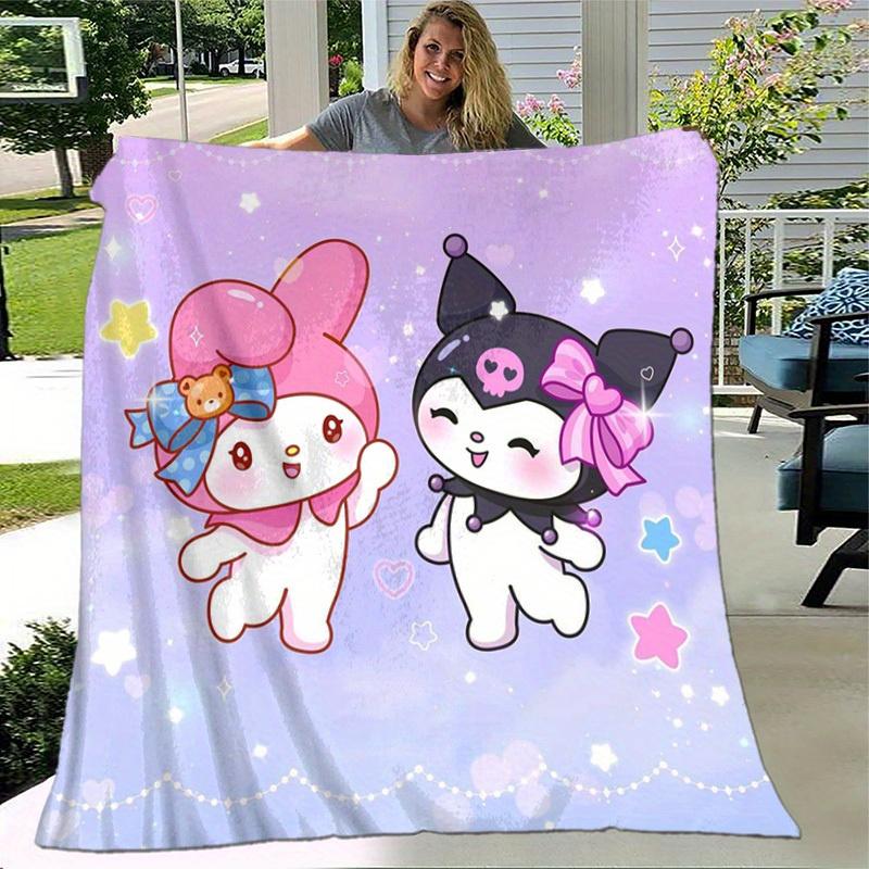 1pc. Cute Cartoon Character Plush Blanket - Perfect for Home, Office, Outdoor Use & G