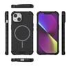 For iPhone 13 Magnetic Case Corrugated Texture Heat Dissipation Shockproof TPU+PC Phone Back Cover