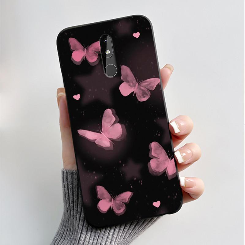 Printing Pattern Case For Nokia 3.2 / Nokia 3 / Nokia 3.1 Capa Coque Soft Silicone Black Shell Cover Cute Flower Cartoon Casing