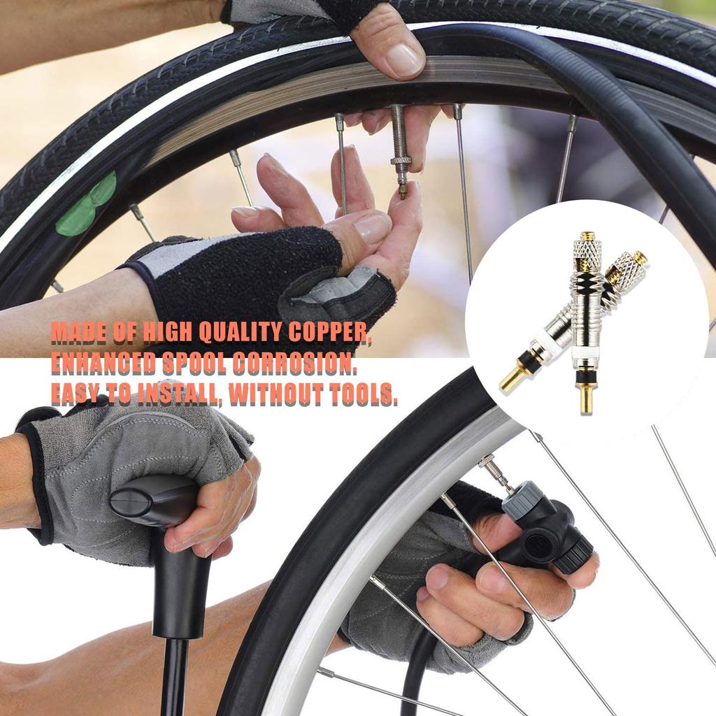 Presta Valve Core Bicycle Valve French Valve Core Conversion Adapter Bicycle Road Tire Air Valve Replacement Tool Wrench Tool Kit of (Набор 19)