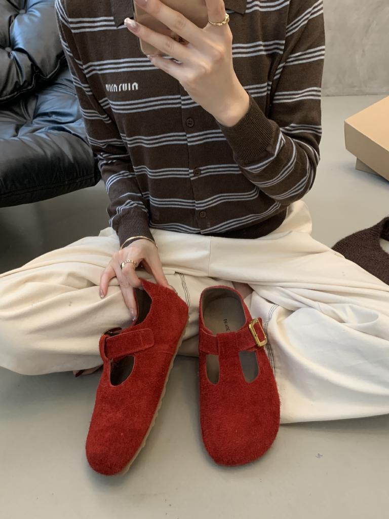 Ретро Мэри Джейн на Т-образном ремешке в стиле «старые деньги» 2025 новые матовые туфли на плоской подошве из коровьей кожи с круглым носком и мягкой подошвой, универсальные туфли-одинарки