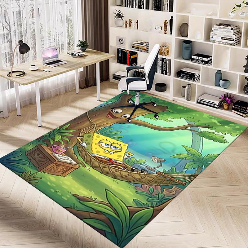 1pc Spongebob Squarepants Season Carpet for Playroom Bedroom Living Room Sofa Home Decor,kids Game Area Rug Non-slip Floor Mat Y7298