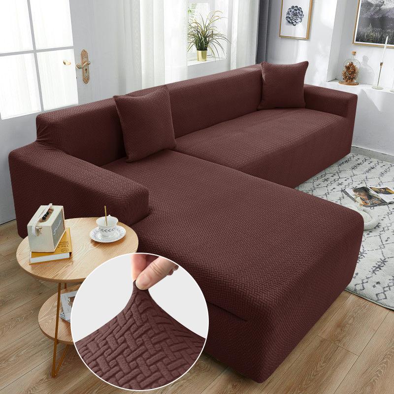 Jacquard Stretch Sofa Slipcover Spandex Elastic Sectional Sofas Covers for Living Room Chaise Longue Couch Cover 1/2/3/4-seater